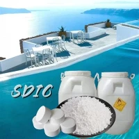 Tsheb Sab saum toj Tshuaj Ntsuam Xyuas 60 feem pua Tsev Nsf Schindler Pcb 56 feem pua Dihydrate SDIC Siv Hauv Dej Disinfect Sterilize